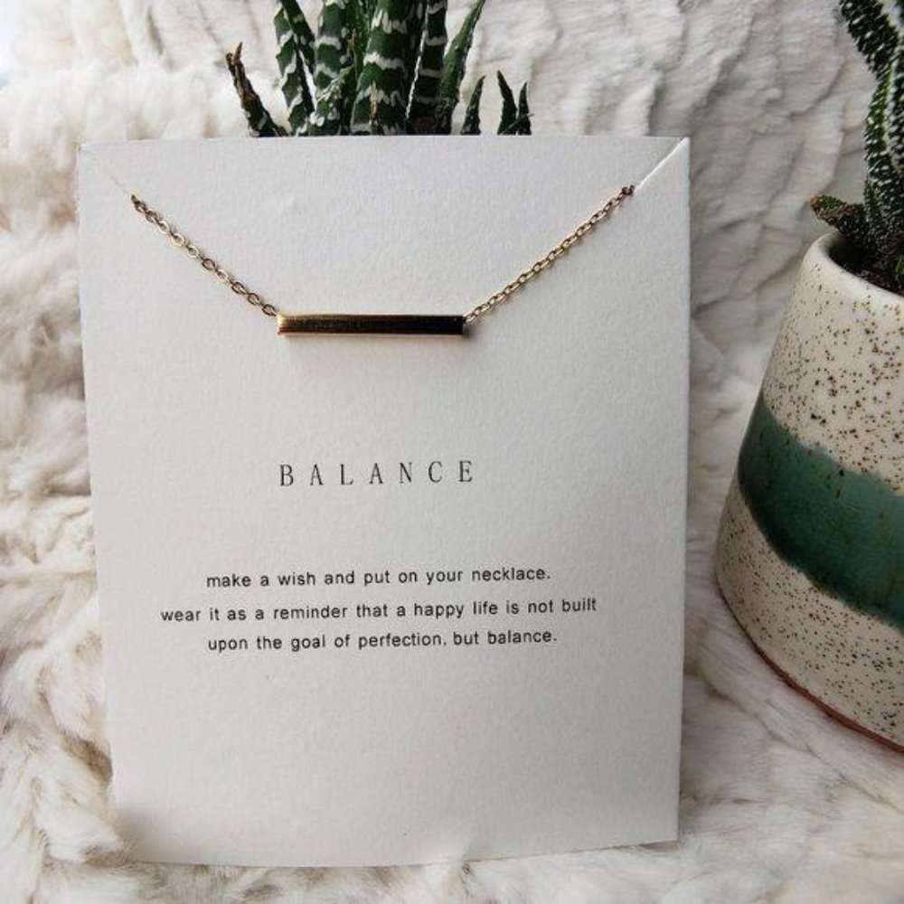 3/$15 - Minimalist Balance Bar Pendant Necklace